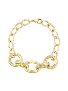 Chunky Chain Bracelet 14k Gold Plated Luxury Jewelry
